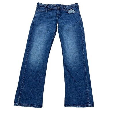 TK Axel Jeans Men 36x34 Relaxed Straight Leg Med Wash Denim Western Treadwell C