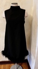 Little Black dress US size 6 M Feathered Hem Sleeveless Polyester SHEIN