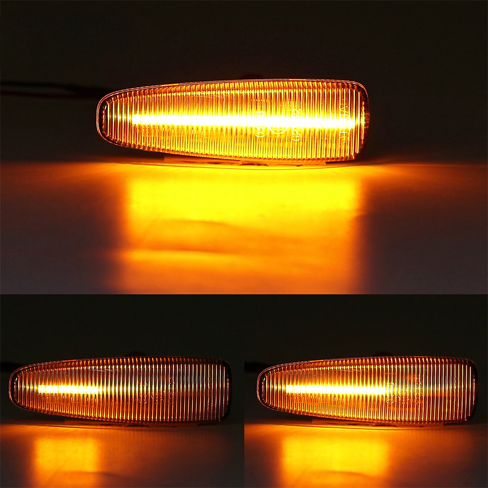AUXITO Clear LED Fender Side Marker Turn Signal Light For Mitsubishi Lancer EVO X (2008-2017) – Amber Sequential