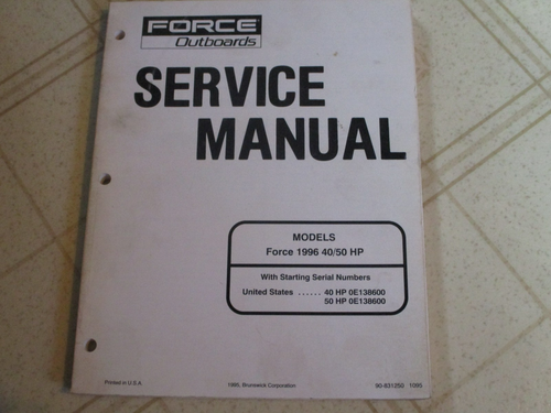 1996 Force 40 50 HP Outboard Service Repair Manual 90-831250