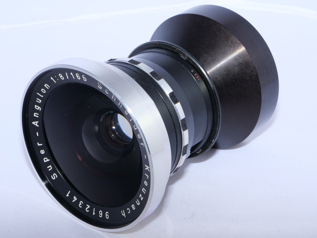 Schneider Super Angulon 165mm f8 Wide-Angle Lens. Covers
