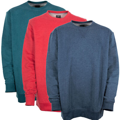 Kitaro Sweatshirt Pulli Herren Rundhals Baumwolle Basic Blau Grün Rot Plusgröße