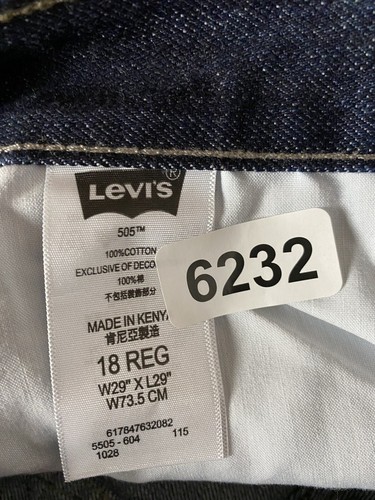 Levi’s 505 Classic Straight Leg Fit Youth Size 18 Dark wash Frayed Hem 5 pocket - Picture 14 of 14