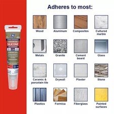 GE Advanced Silicone Caulk for Kitchen  Bathroom - 100 Waterproof Silicone...
