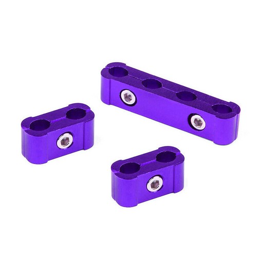 3x Purple Aluminum Engine Spark Plug Wire Separator Divider Organizer Clamp Kit - Picture 6 of 12