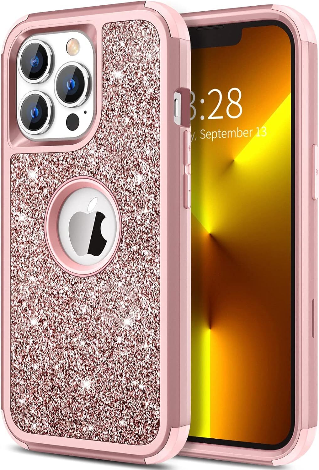 Case for iPhone 13 Pro Max Case Glitter, Cute Shiny Bling Sparkle Cover, Heavy D