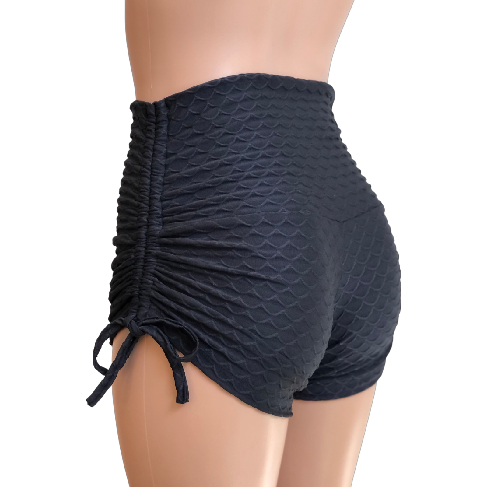 Black High Waist Hot Yoga Shorts Swim Brazilian Strings SXYfitness Made