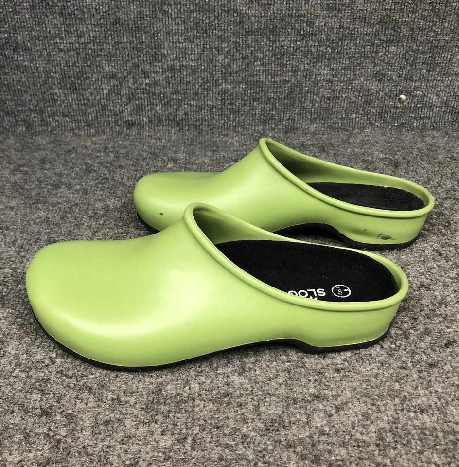 Sloggers Womens Size 8 Euro 39 Lime Green Water Proof Rubber Mule Clogs In EUC - Image 2 of 4