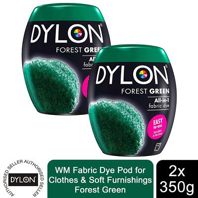 Dylon Waschmaschine Stoff Färbe Pod, Waldgrün, 2 Packungen à 350g
