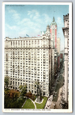 Broadway and Trinity Building, New York Vintage Postcard