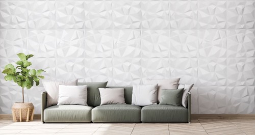 White 3D Wall Panels PVC for Accent Wall - 12 Pack 19.7"x19.7" Tiles - 32 Sq Ft - Picture 3 of 6