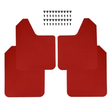 4Pcs Red Racing Universal Mud Flaps Splash Guards Mudguards Mudflaps W/Clips