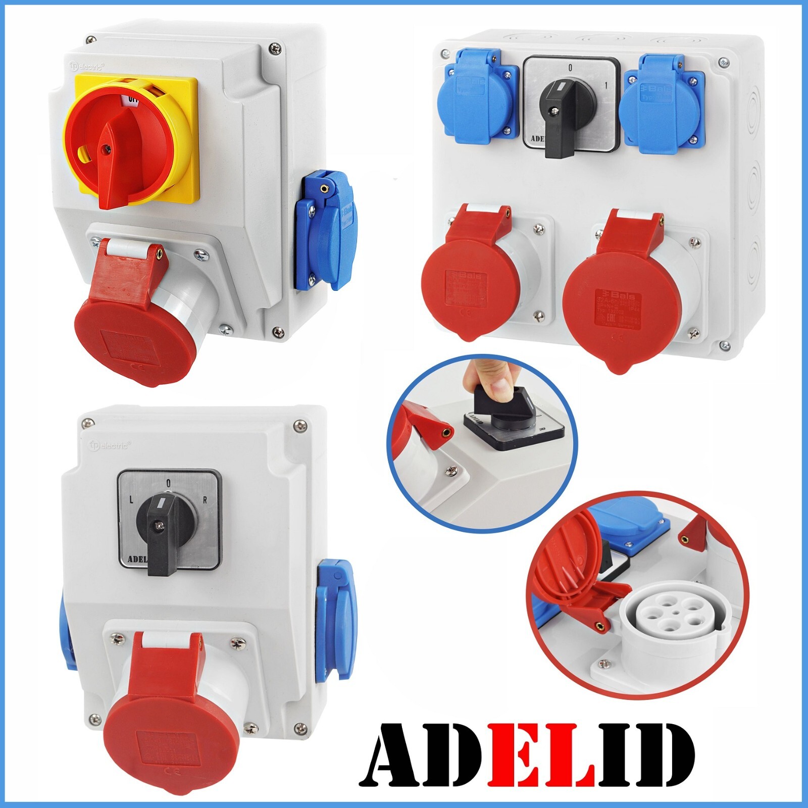 BAUSTROMVERTEILER WANDVERTEILER BALS KOMPLETT 32A 16A 2x230V HAUPTSCHALTER