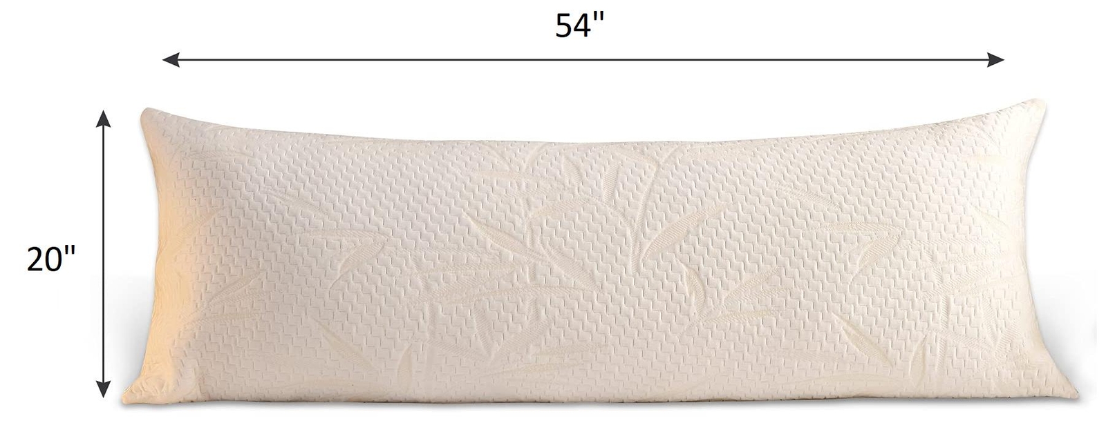 WearBrite Memory Foam Body Pillow with Bamboo Cover, 20" x 54"