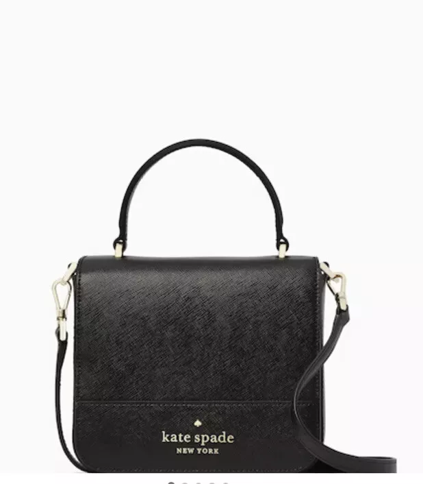 NWT Kate Spade Staci Square Crossbody Black Leather K7342