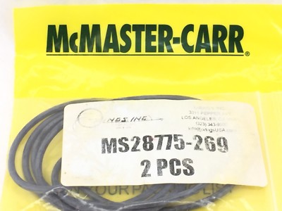 NEW! 2-PACK of MCMASTER-CARR / O-RINGS INC  MS28775-269 O-RINGS  (A546)