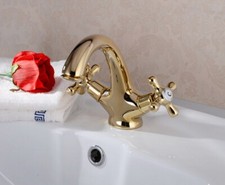 Gold Color Brass Bathroom Basin Sink Faucet Mixer Tap Single Hole sgf006