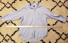 Universal Thread womens long sleeve classic fit button-down blue jean shirt