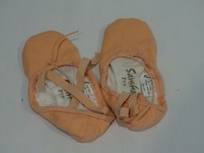 NEW SANSHA SALMON PINK CANVAS BALLET SHOES girls size 4 M