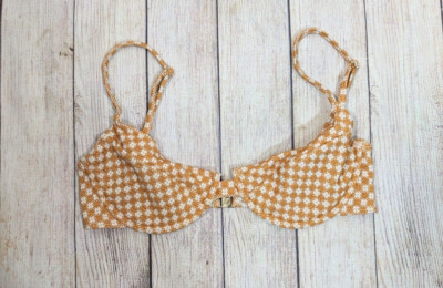 JULLIET Women's Swimwear Bikini Top Gingham Underwire Size Small Made In BALI