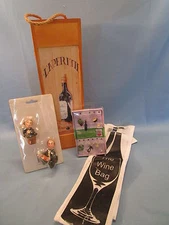Lot 4 WINE ACCESSORIES bag box markers holder cork stopper NEW