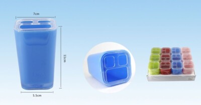 12-teiliges Set Glas Zahnbürstenhalter Zahnpasta bunt Bad dfh