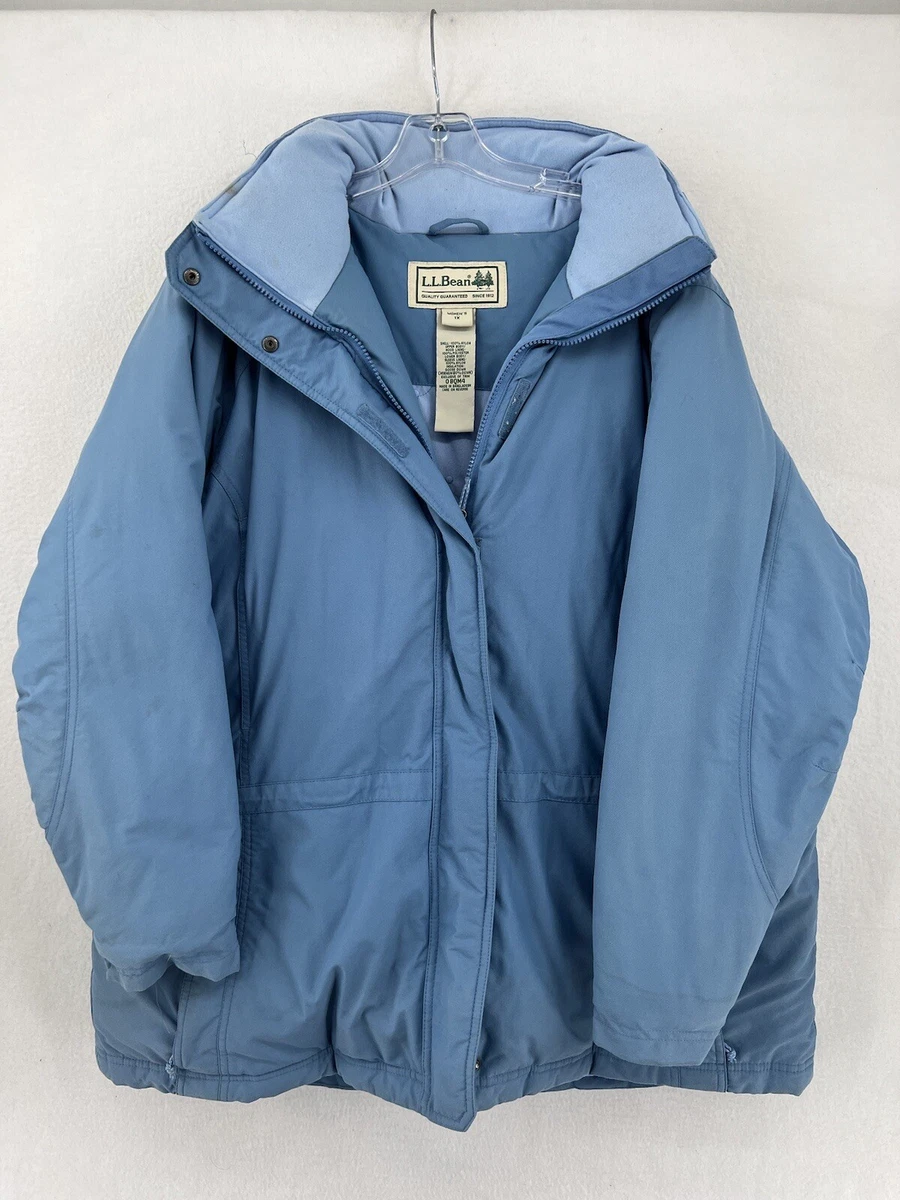 L.L. Bean Women s Goose Down Winter Parka Jacket Size XL Blue 0BQM4