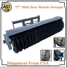 AGT Skid Steer Hydraulic Angle Broom Sweeper 72" Heavy Duty Attachment 10-25 gpm