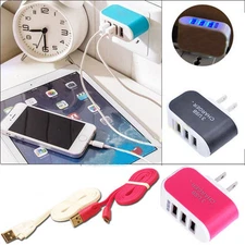 Triple USB Charging Port Data Cable Charger Cord for Samsung Sony Andriod phones