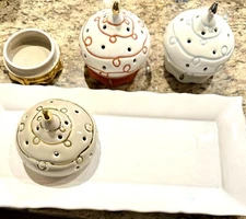 SALE! RARE French ARTICHAUT 3 Pc. Vintage Small Tea Candle/Incense Holders VenTS
