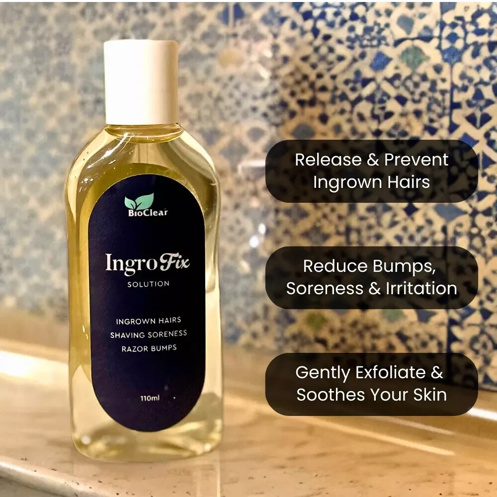 BioClear IngroFix Ingrown Hair Treatment Solution Shaving Soreness & Bumps 100ml