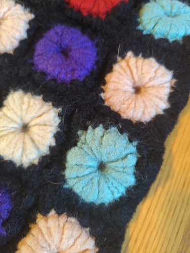 Vintage Crochet Granny Square Afghan Rug Tight Knit Handmade 51 x 32.5" - Picture 14 of 15
