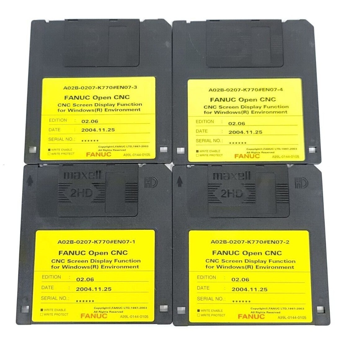 NEW FANUC A02B-0207-K770 OPEN CNC FLOPPY DISK SET EN07-1 NEW FANUC A02B-0207-K770 OPEN CNC FLOPPY DISK SET EN07-1