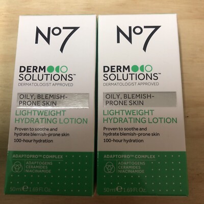 No7 DERM SOLUTIONS OILY, MAKEL-PRONE SKIN LIGHT WEIGHT HYDRATION LOTION 50ml X2