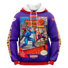 Mega Man 2 NES 1988  Retro Video Game Nintendo Box Fleece Premium Hoodie