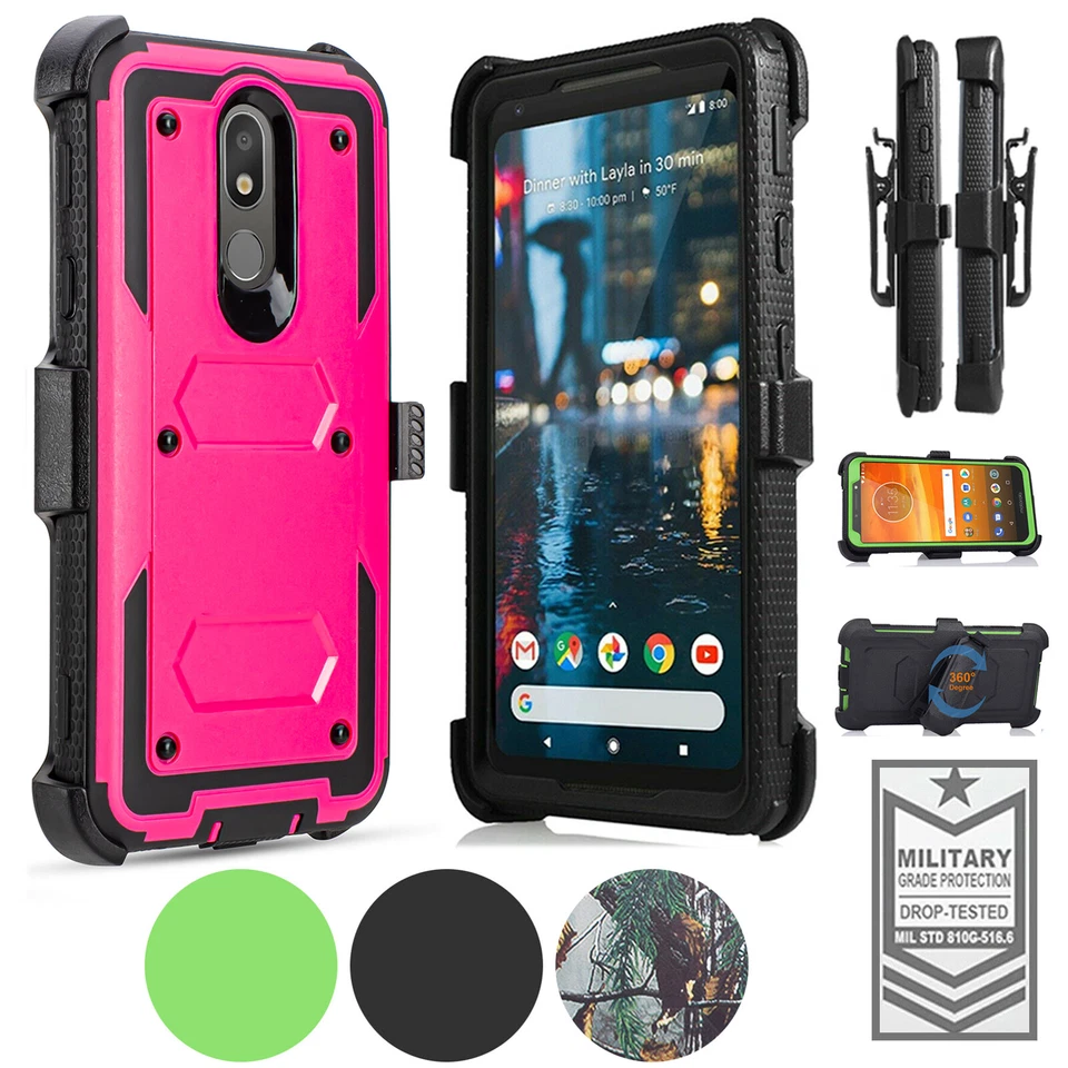 for LG ARISTO 4 PLUS/LG K30 Full Body Rugged Holster Case Built in Screen - Image 3 of 4