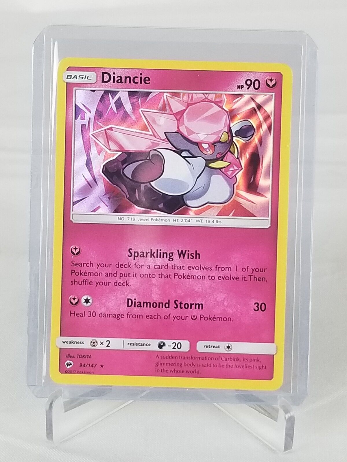 Diancie Hp 90 Holo #94 Pokemon Card 2017