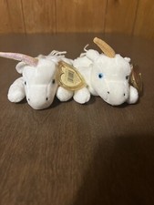 TY Beanie Baby MYSTIC the Unicorn yarn mane tail both horn colors Iridescent tan
