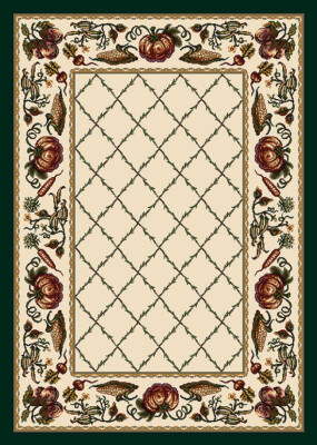 4x6 Milliken Cornucopia Opal Emerald Thanksgiving Area Rug - Approx 3'10''x5'4''