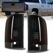 For 2007-2014 Chevy Silverado 1500 2500 Led Tail Lights Black Smoke Rear Lamps