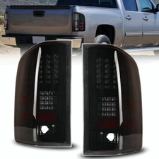 For 2007-2014 Chevy Silverado 1500 2500 LED Tail Lights Black Smoke Rear Lamps
