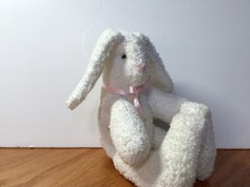 White Terrycloth Easter Bunny Stuffed Animal 10 in Moveable Arms and Legs