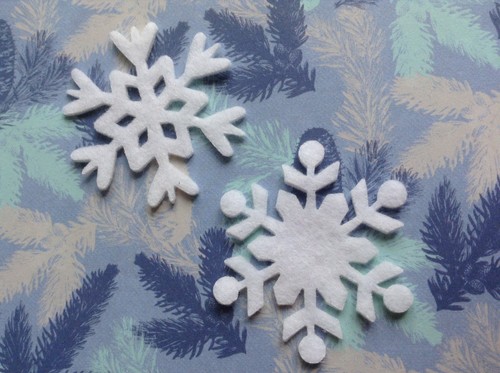 Lacy Felt Snowflakes, Felt Die Cut Snowflakes - Picture 11 of 19