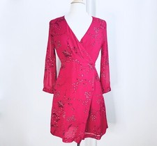 Madewell Hazelwood Wrap-Front Mini Dress Size 2 Windswept Floral Red