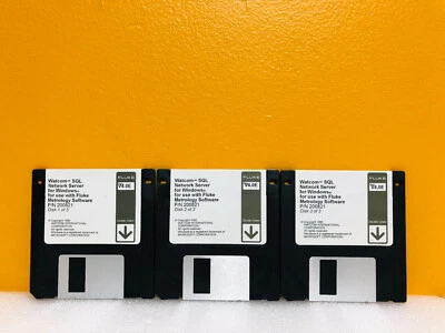 Juego de 3 discos Fluke 200821 (V4.0E) Watcom SQL Network Server para Windows. ¡Nuevo! - Imagen 1 de 3