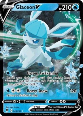 pokemon card 040 203 Titan Cards Glaceon V 040/203 Ultra Rare Pokemon Card (SWSH Evolving Skies)  Toploader : Amazon.com.be: Jouets main image 1