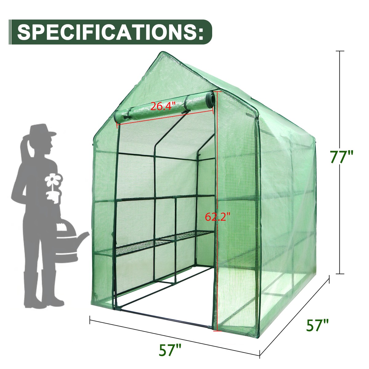 FOME gsd-H01-1627 8 Shelves 3 Tiers Mini Walk Greenhouse for sale