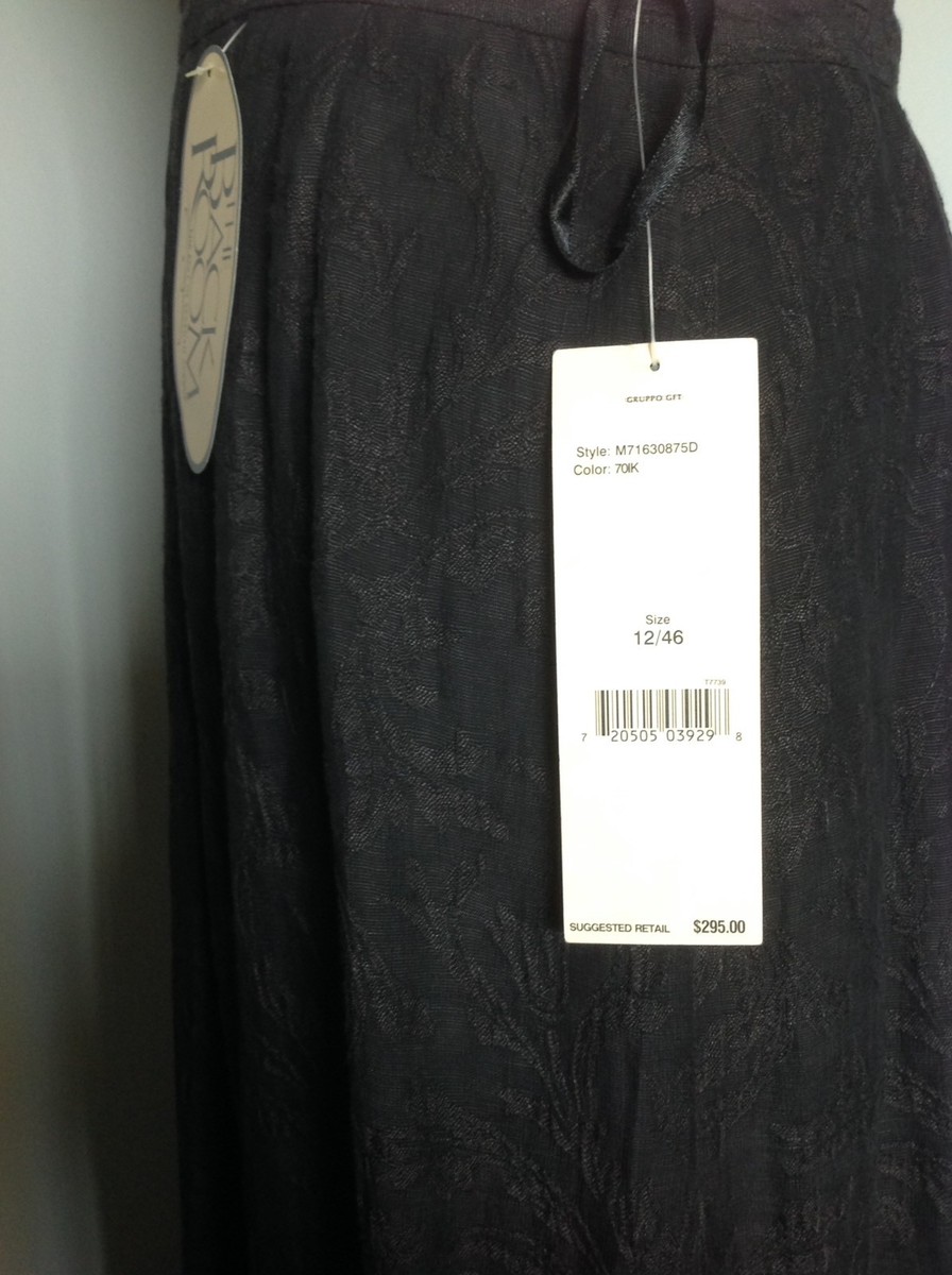 Jupe Longue Noire EMANUEL UNGARO - Taille 12 (46) - Neuve Avec étiquettes (prix D'origine 295€)