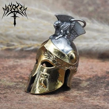 Gold Spartan Helmet Titanium Steel Roman Warrior Helmet Motorcycle Biker Bell