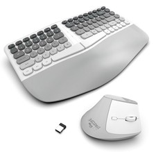 Ergonomic Wireless Keyboard and Mouse Set Creamy Wireless Keyboard Silent Mice S